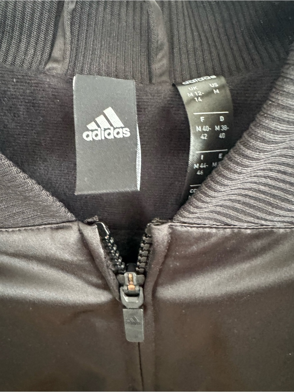 Adidas ID Women’s Sherpa and Satin Bomber Jacket Black Size Medium - Picture 9 of 12
